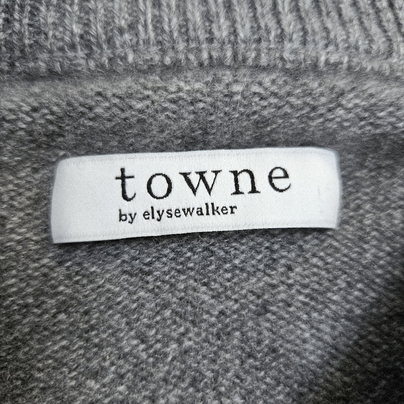 Towne By Elyse Walker Cashmere Sweater Gray Mens Large Crewneck Lux Classic - Picture 2 of 7